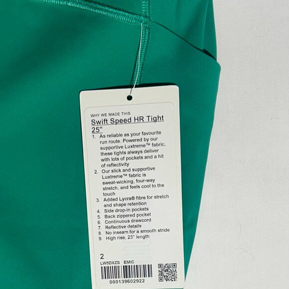 Lululemon Swift Speed Legging - Size 2 - Picture 2 of 3
